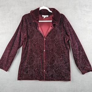 Vintage Y2k Velvet Beaded Whimsigoth  Romantic Fairy Grunge Button Front Jacket